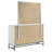 Noro 2 Piece Modern Wide Dresser And Mirror Set, 6 Drawers, White