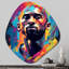 «Kobe Memory II - Asymmetric Sport Basketball», reproduction d'art murale en métal de forme unique-305631244