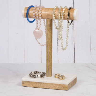 Wood Jewelry Stand + Figurine Included