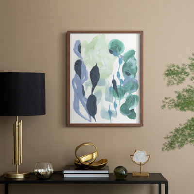Reproduction encadrée abstrait de varech II - bois massif