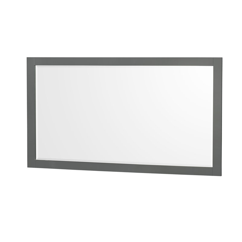 Sheffield 60" Single Bathroom Vanity Set with Mirror, Dark Gray, 8" widespread