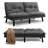 Isaul 68'' Upholstered Biscuit Back Convertible Sofa-158671442