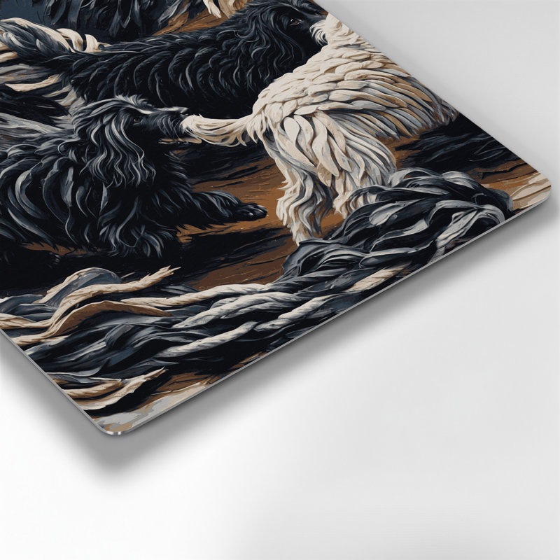 «Dogs Puli», art mural en métal noir, H 32 po x l 32 po