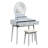 Elegant Gray Vanity Dresser With Led Lighted Mirror, 4 Drawers And Stool For Bedroom Luxury Decorative Piece Finish Padded Personalization-178760281