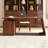 Nut-brown Rectangular Solid Wood with 3 drawers desk
