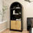 70.9” Tallarched Retro Display Cabinet With Grille Doors - Golden Handle MDF Storage Unit For Home Office/Living Room/Kitchen-122049015