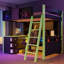 Lit mezzanine en bois avec bureau-2057009461