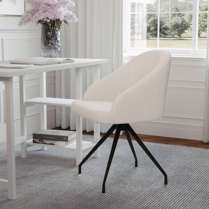 Chaise de bureau Martha Stewart Sora, Bronze huilé, Blanc