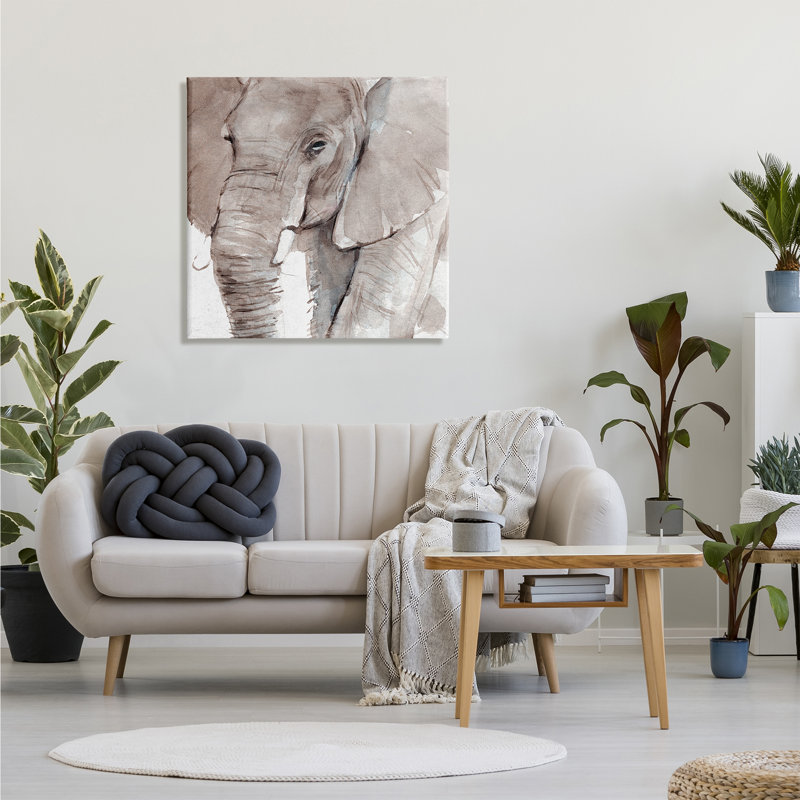 «9_Elephant Trunk Animal Portrait Grey Wrinkles Small Husks» par Art, Toile tendue, H 30 po x l 30 po