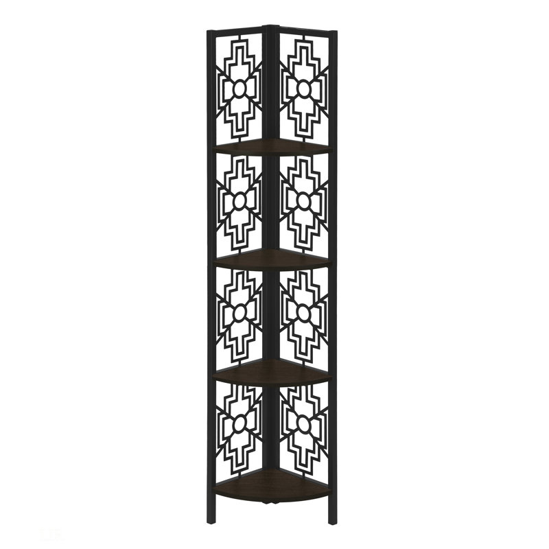 Zaira 4 Tier 62"H Bookcase, Espresso