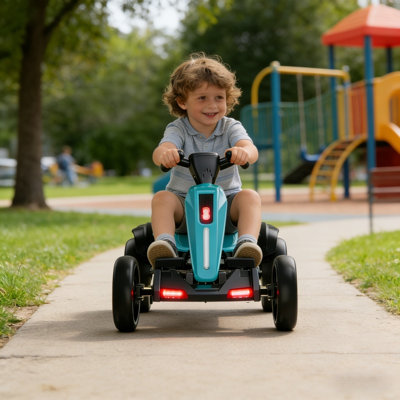12V Electric Kids Pedal Go Kart, Foldable Ride On Toy With Adjustable Seat,ASTM & CPSIA Certified