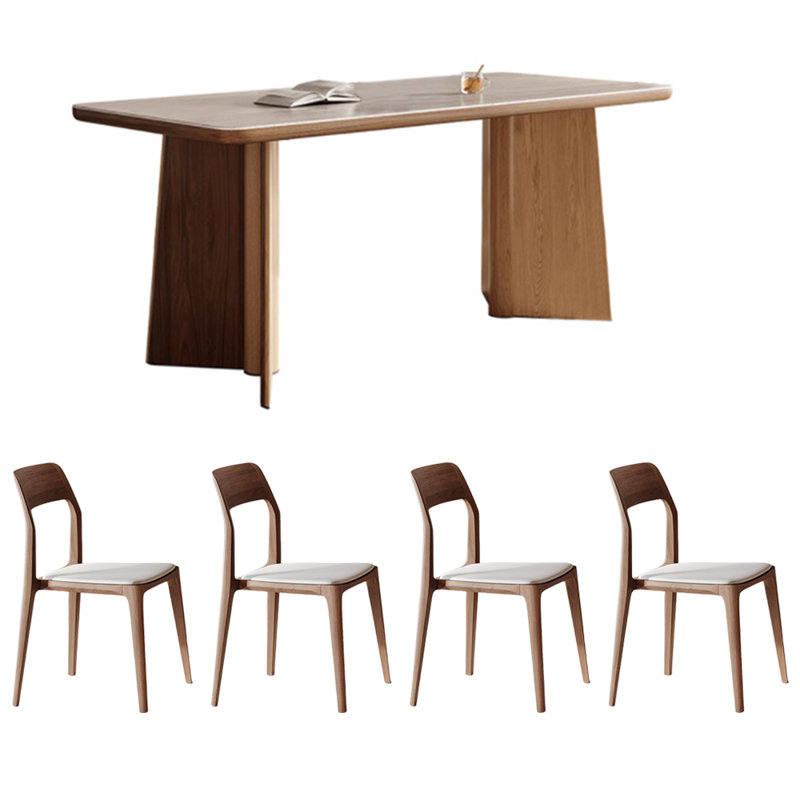 High-end light luxury rectangular dining table set, 29.5"H x 70.8"L x 31.5"W