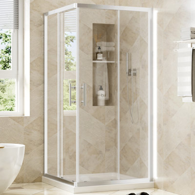 36" X 36" X72" Corner Shower Enclosure, Double Sliding Shower Door