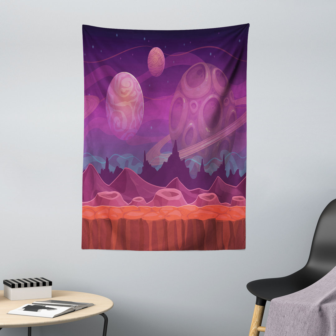 Wandteppich, Alien Dreamy Landscape, Purple Vermilion