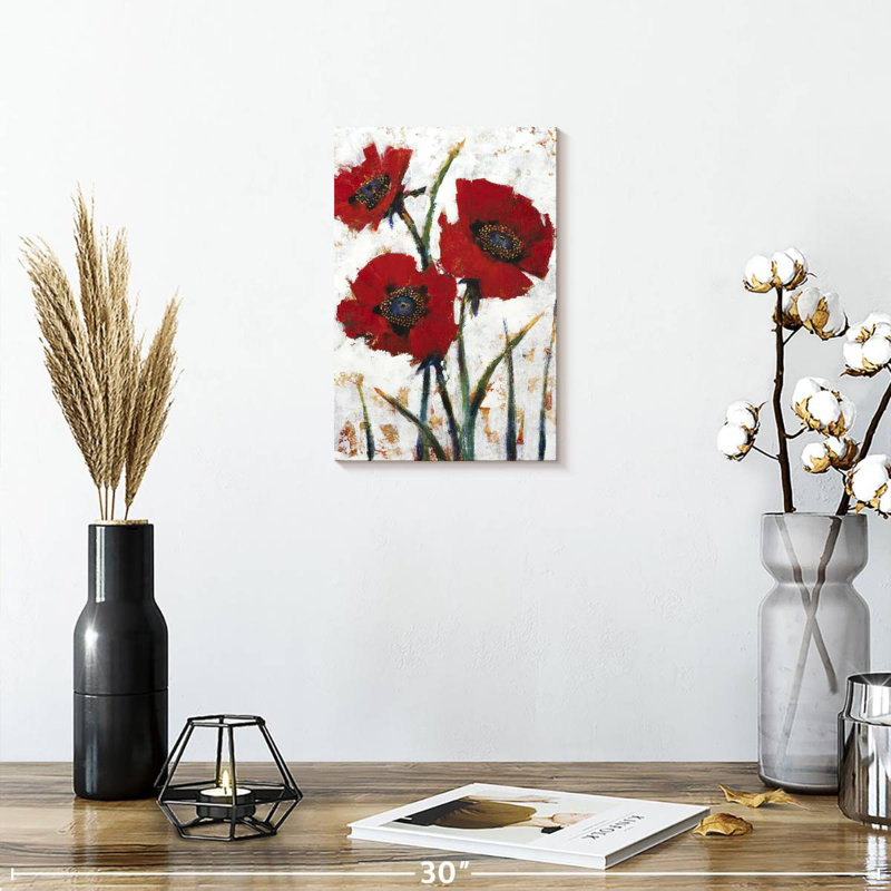 Harnek Red Poppy Fresco I, 12" H x 8" W