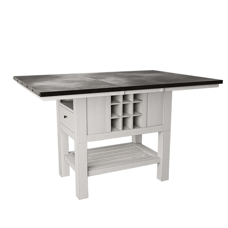 Ensemble de salle à manger 7 pièces à hauteur de comptoir avec base de rangement et échelle 6X