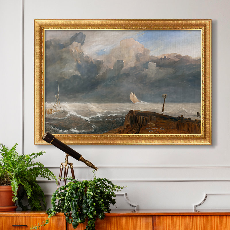 Port Ruysdael, 1827-J.M.W. Turner - Toile encadrée sur mesure, 24x34 INNER SIZE, Framed Canvas, Ornate Venetian Gold