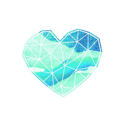 Cœur géométrique bleu