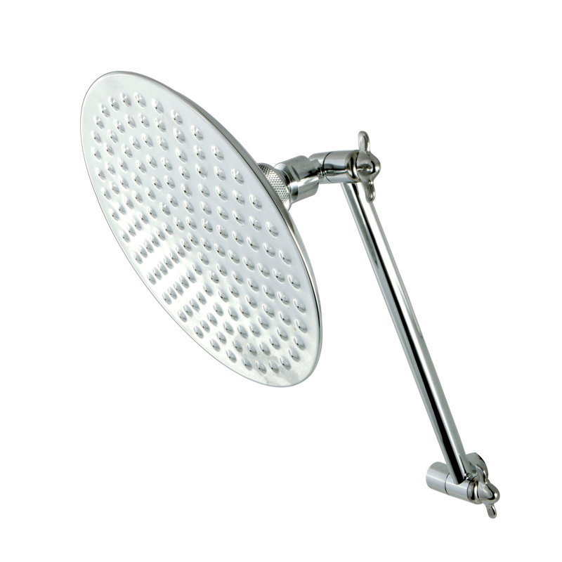 Kingston Brass Shower Scape 7-3/4-Inch Round Raindrop Brass Shower Head with 10-Inch High-Low Adjustable Shower Arm