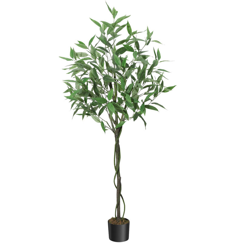 Faux eucalyptus artificiels avec eucalyptus, H 60 po x l 6 po x P 6 po