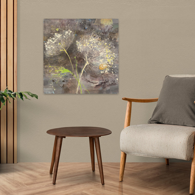 Sparkler III, art floral contemporain abstrait, H 24 po x l 24 po