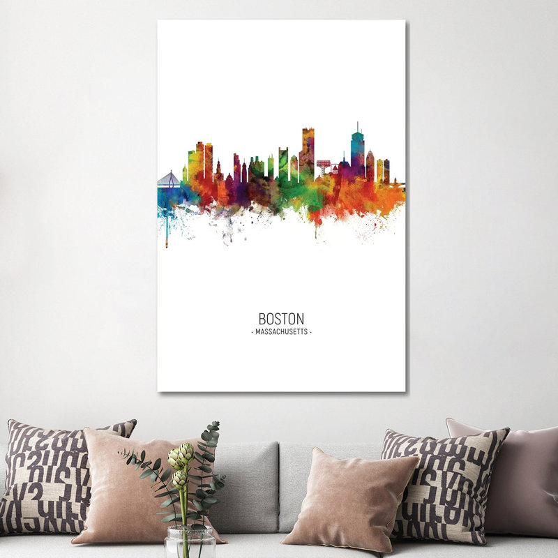 Boston Massachusetts Skyline Portrait by Michael Tompsett - Wrapped Canvas Print, 152.5 cm H x 101.5 cm W
