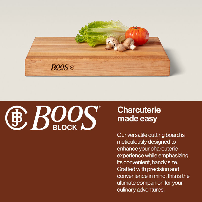 John Boos Wood Edge Grain Reversible Cutting Board, 18" L x 12" W 2.25"D, Maple