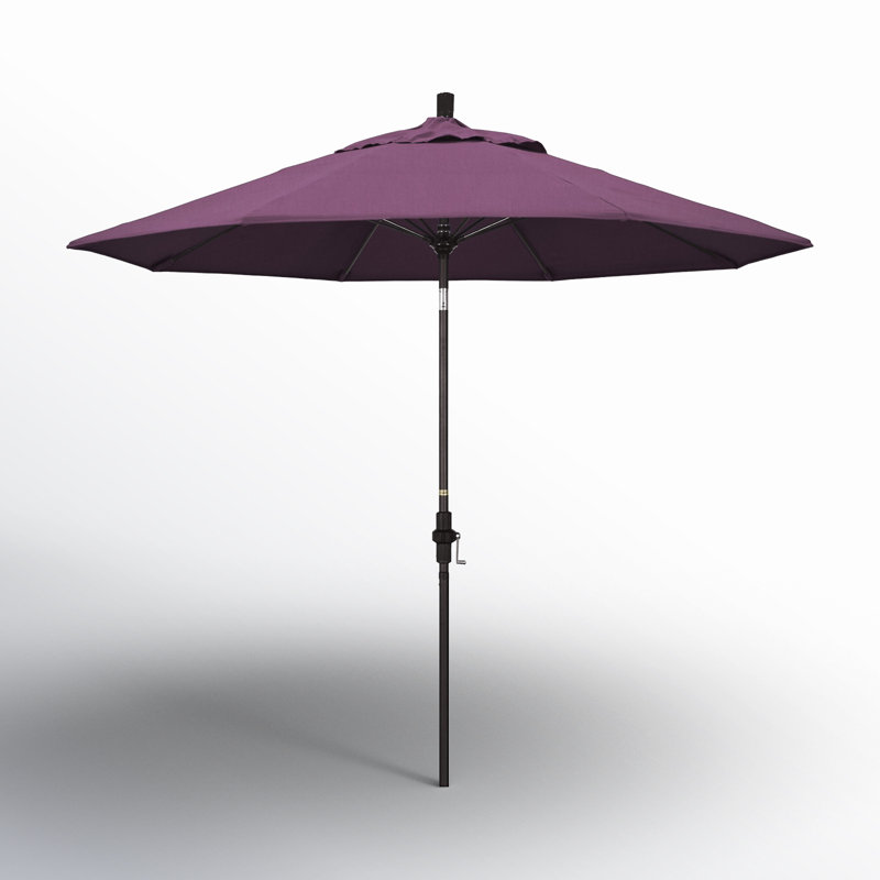 Parasol de marché Sunbrella® 9 pi Roverta, Toile Sunbrella® iris, Brun