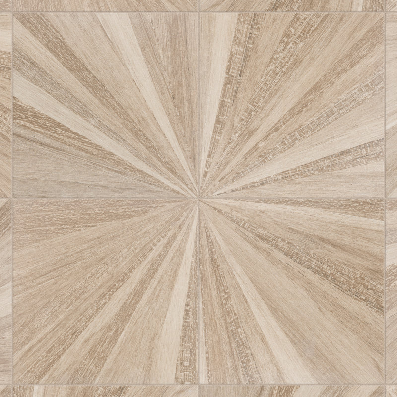 Komi Murlen 8" x 8" Straight Edge Porcelain Patterned Wall & Floor Tile, Light Brown