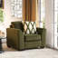 Fauteuil de salon avec revêtement en chenille Mosswood et coussin décoratif texturé