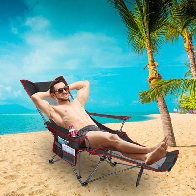 Shalin 330 lbs Capacity Heavy-Duty Camping Chair with Adjustable Backrest 600D Oxford Fabric Cup Holder by Arlmont & Co.