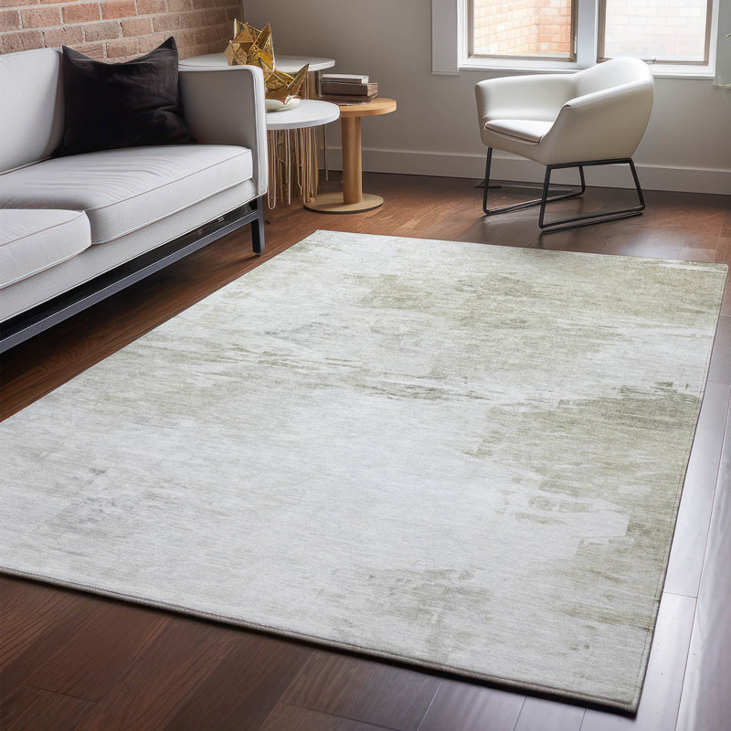 Tapis ivoire Cerrito AMF595 lavable à la machine de qualité supérieure, Rectangle 10 pi x 14 pi