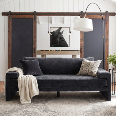Audrey 80.7" Chenille Upholstered 3-Seater Sofa with Wide Armrests