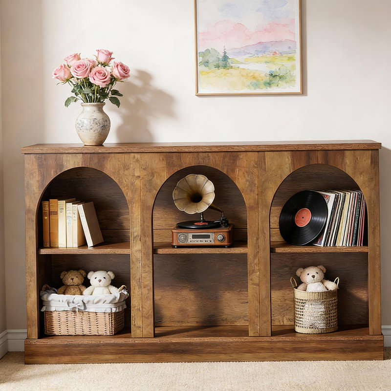Table d'appoint rustique, table d'entrée pratique, console, Brun rustique