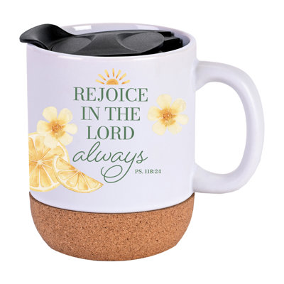 Tasse Réjouissez-vous dans le seigneur toujours citron
