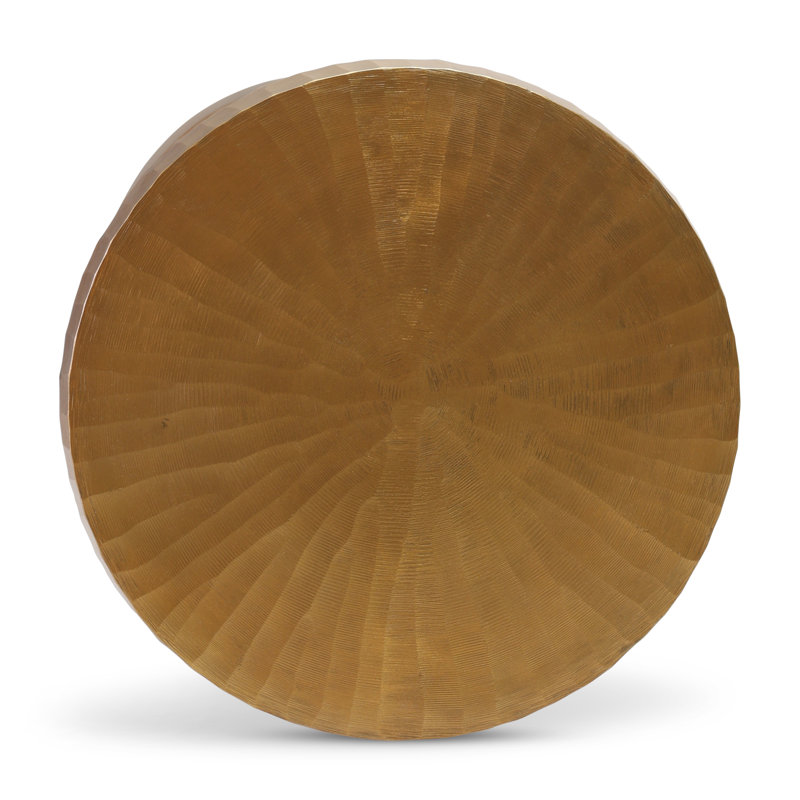 Ines End Table, Antique Brass