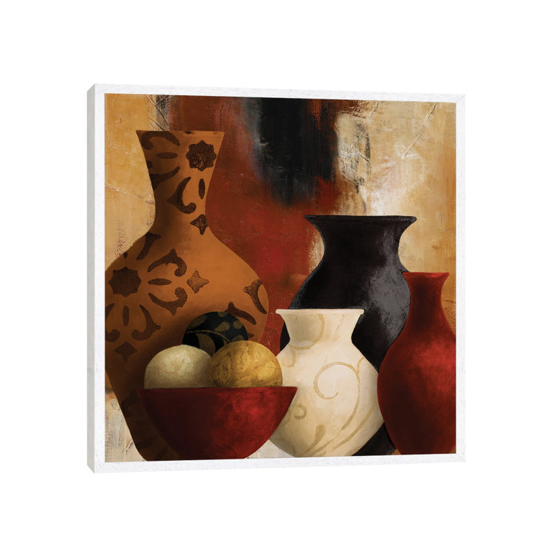Moroccan Vessels by Lanie Loreth - Painting on Canvas, 93.98cm H x 93.98cm W x 3.81cm D, White Floater Framed