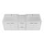 Meuble-lavabo de 60 po avec lavabo en résine, portes à fermeture douce et armoire à 1 côté, montage flottant, blanc brillant, contreplaqué (emballage KD) - 24 po x 2 + 12 po