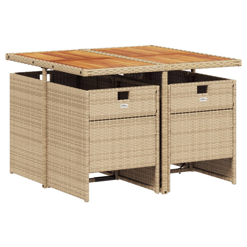 Ensemble de salle à manger avec coussins en rotin Latitude Run® Latitude Run®, Beige, Beige, 4