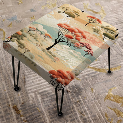 Knaphus - Safari Adventure African Landscape Pattern - Animal Print Rectangle Ottoman
