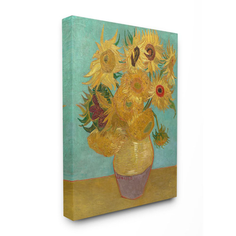 «Van Gogh Sunflowers Post Impressionist» par Vincent Van Gogh, reproduction d'art, H 48 po x l 36 po, Toile tendue