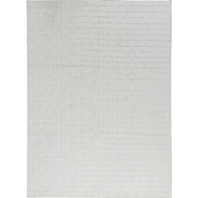 Tapis argent noué à la main de haute qualité
