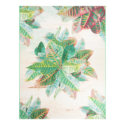 Firman Washable Floral Indoor / Outdoor Rug
