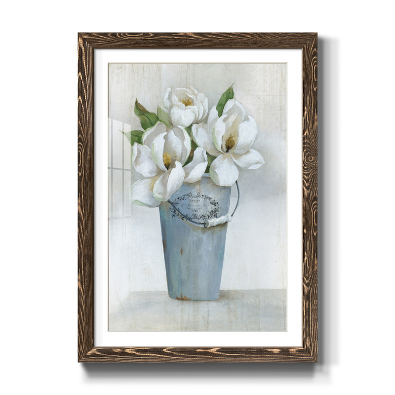 Fleuriste francais II - Cadre photo, reproduction d'art sur papier, H 44 po x l 31 po x P 1 po, Noyer