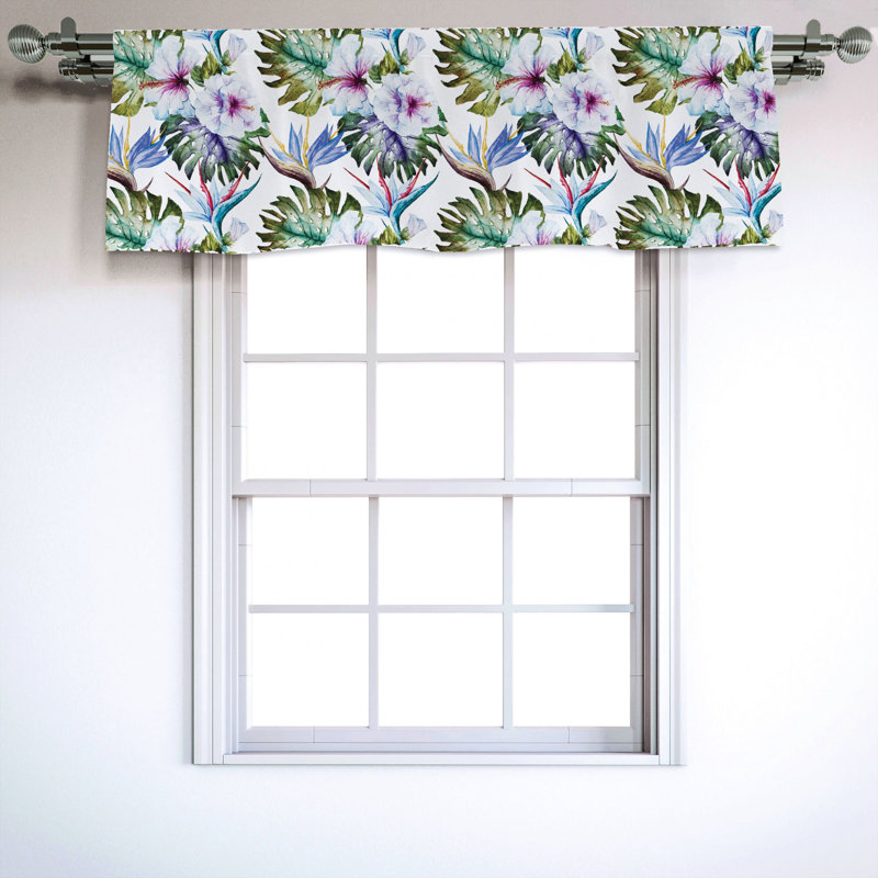 Sateen Floral Ruffled Window Valance