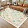 Floral Machine Washable Rug Stain-Resistant Farmhouse Accent Carpet with Non-Slip Backing Soft Low Pile Indoor Mat for Living Room Bedroom Dining Room