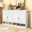 Buffet Farmhouse avec tablette réglable, 3 tiroirs, 4 portes et compartiments ouverts-1359142404