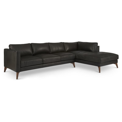 115" 2 - Piece Genuine Leather Sectional