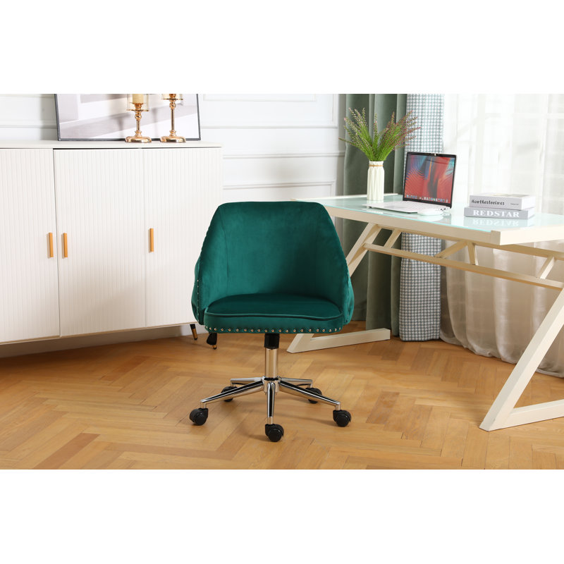 Chaise de travail en velours Julie, Vert