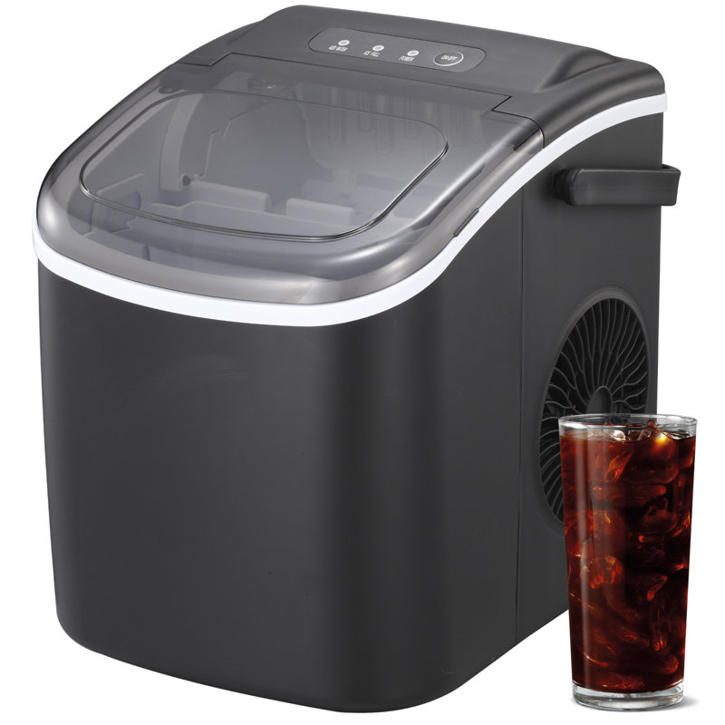 Bullet Ice Maker Machine - 6-Minute Fast Ice Making With Self-Cleaning, Compact Countertop Design For Home,Dorm & Bar Use